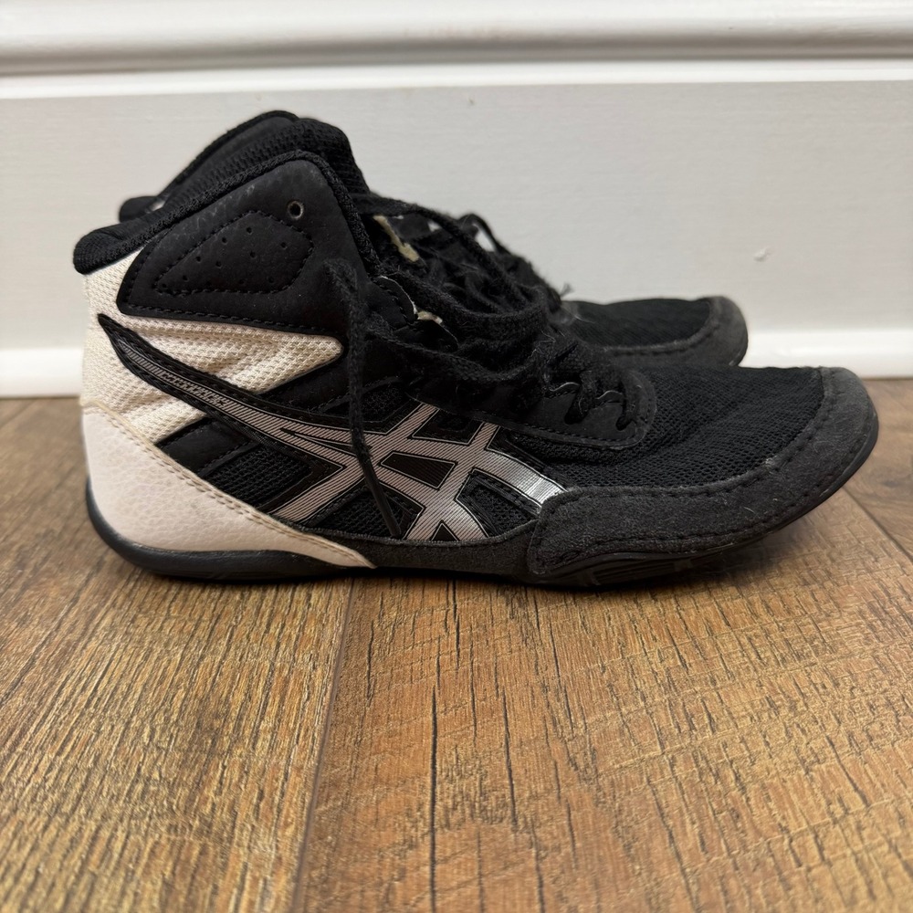 Asics Matflex 6 Wrestling Shoes Youth 3.5 Black White‎ 1084A007